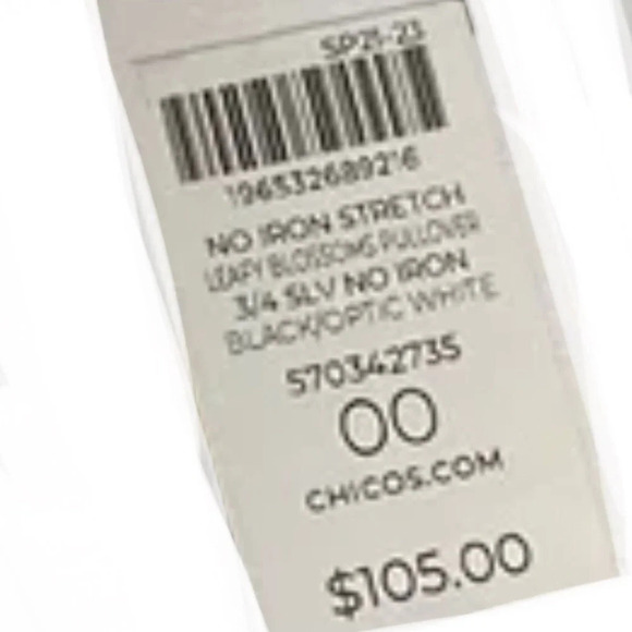 Chico’s No Iron-Stretch Leafy Blossoms Pullover Top - Picture 10 of 10